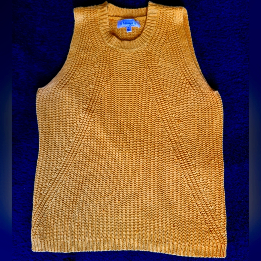 Philosophy Knit Sleeveless Sweatervest Mustard Yellow Marigold